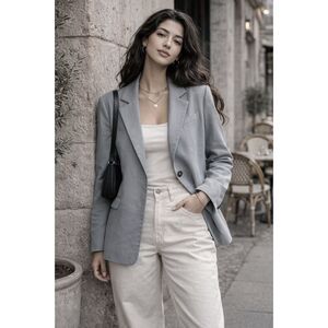 DISSH Blue Gray Blazer Sports Coat Jacket  Women's Size 6